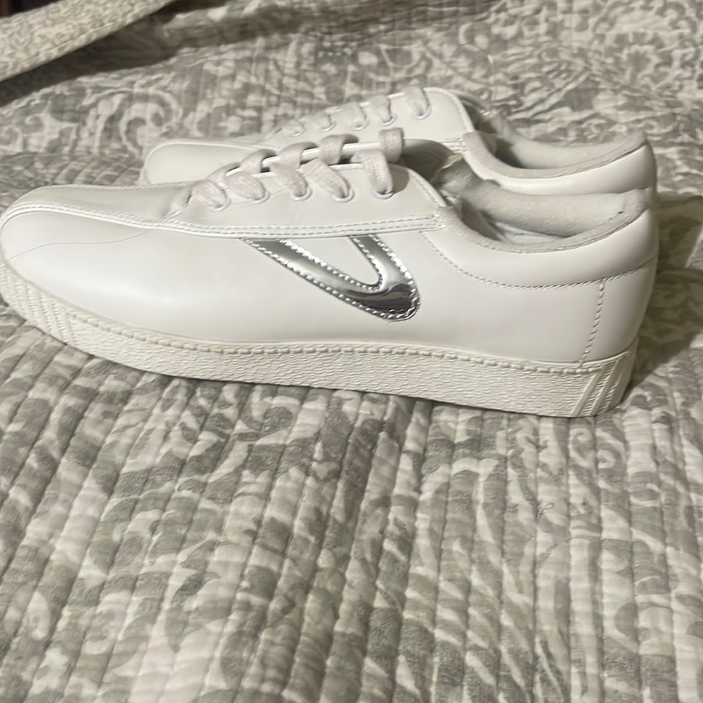 COPY - Tretorn white and silver sneakers. Size 8.5